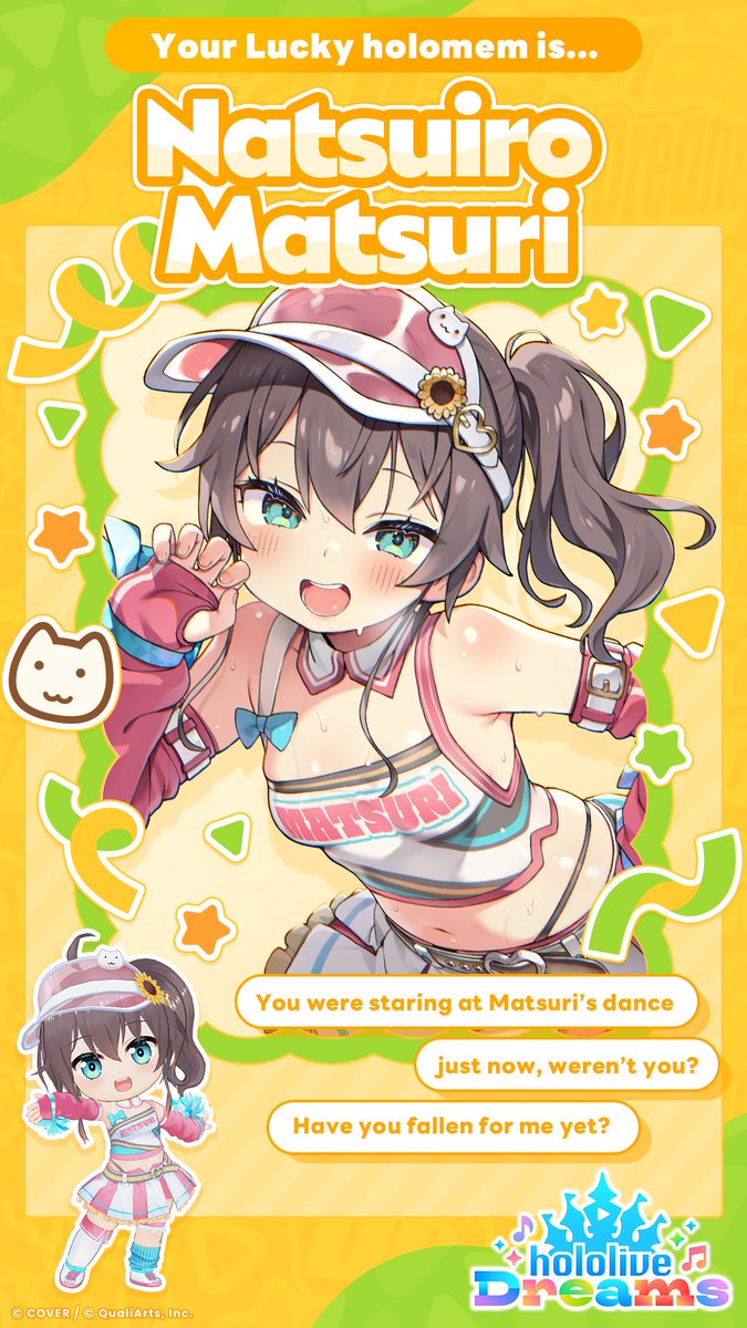 holo_dreams_en's tweet photo. @Zephyrus000278 🏰🎶 Results  🎶🏰

Your lucky holomem is...
Natsuiro Matsuri!
Featuring a visual from hololive Dreams ✨

▼ Pre-register for holodori here ▼
https://t.co/CMH1KlYcpV https://t.co/NZcylXL6nL