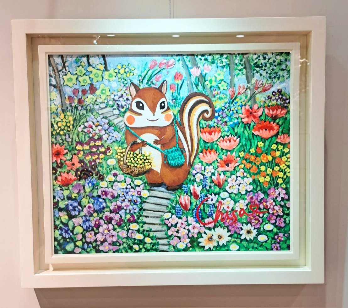 risuhoppe_AS's tweet photo. 本日も会場の作品をご紹介してまいります🐿️遠方の方もスマホギャラリーでお楽しみください🎶
うわわ、贅沢な絵柄✨️お花が画面いっぱいに散りばめられて。
「春の小道（ミモザの花籠を持って）」手彩色版画（キャンバス刷）143.000円
お電話での注文が可能です。
名古屋タカシマヤ ☎052 566 8468 https://t.co/fR5PAB95lg