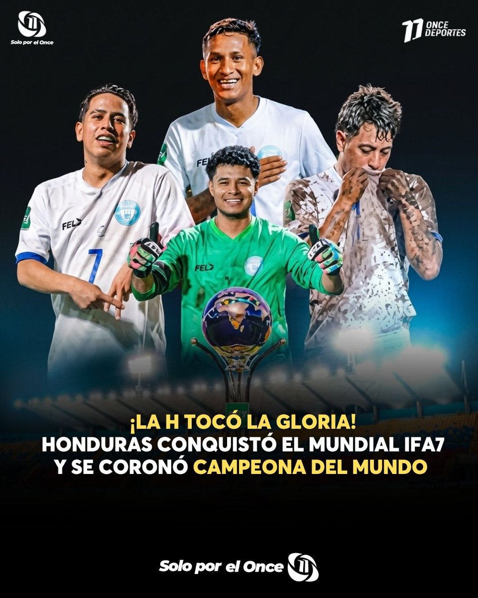 canal11hn's tweet photo. 🏆🇭🇳 ¡LA COPA SE QUEDA EN CASA!
Honduras conquistó el Mundial IFA7 2026 tras vencer con autoridad a Indonesia en la gran final.🤩🥳
Más detalles aquí: https://t.co/MIVEUBluG1
#Honduras #IFA72026 #CampeonesDelMundo #Futbol7 https://t.co/MoEdUhSn5l