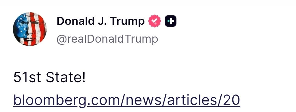 ztisdale's tweet photo. Trump just called Canada the 51st State while linking to an article about our recession. 👀 https://t.co/WwDlVTBkur