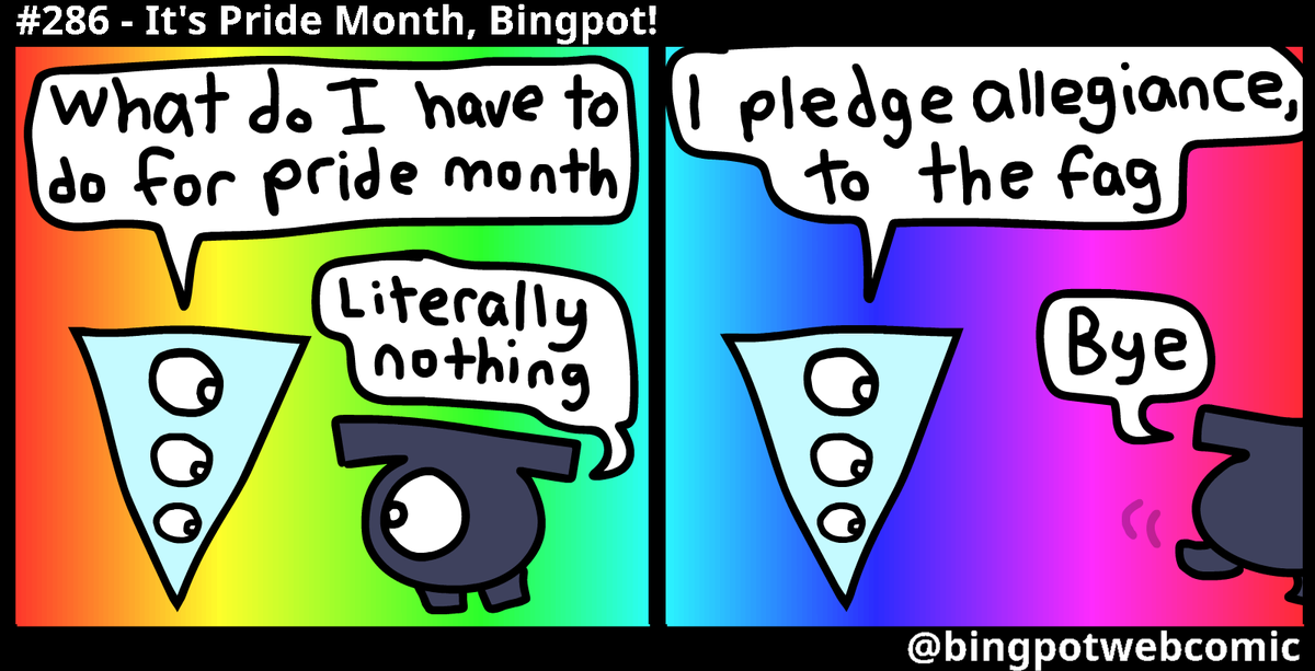 bingpotwebcomic's tweet photo. Bingpot Comix #286 - It's Pride Month, Bingpot! https://t.co/TlxmcMC1Xz