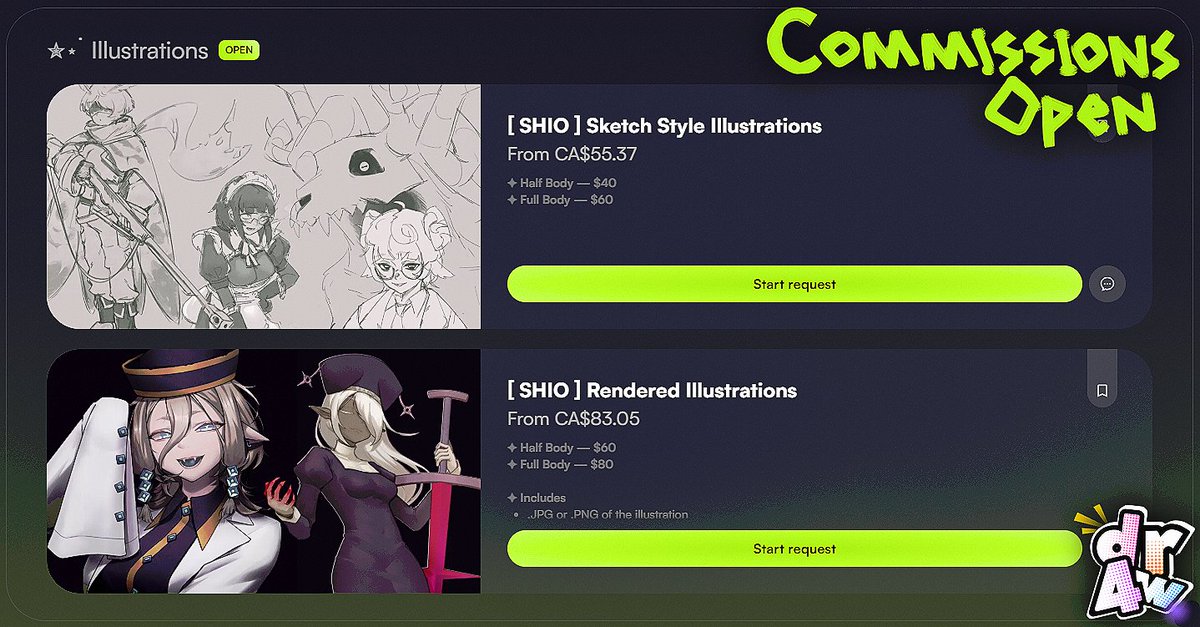 shio2311's tweet photo. Commissions are open again,
Now on our VGen studio!!
#Commission #CommissionOpen https://t.co/IwO9xG943b