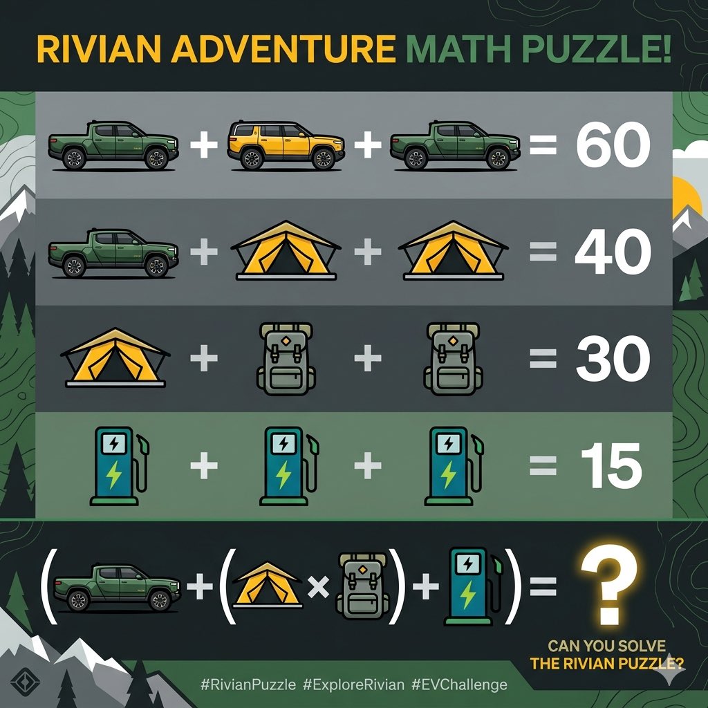 95% of people fail this. Can you solve it? 🧩👇 $RIVN drivers pride ...