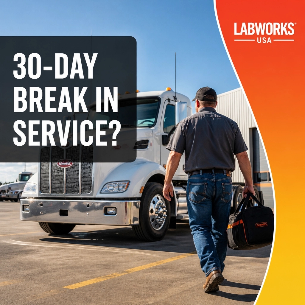 LabworksUSA's tweet photo. Away for 30+ days? 🚛 Drivers out of the pool for more than 30 days NEED a new pre-employment drug test before returning to work. Don't risk fines! Labworks USA manages your pool to keep you compliant.

Stay road-ready: https://t.co/oUqVlsqIDQ

#DOT #Trucking #FMCSA https://t.co/qNWDECtW0t