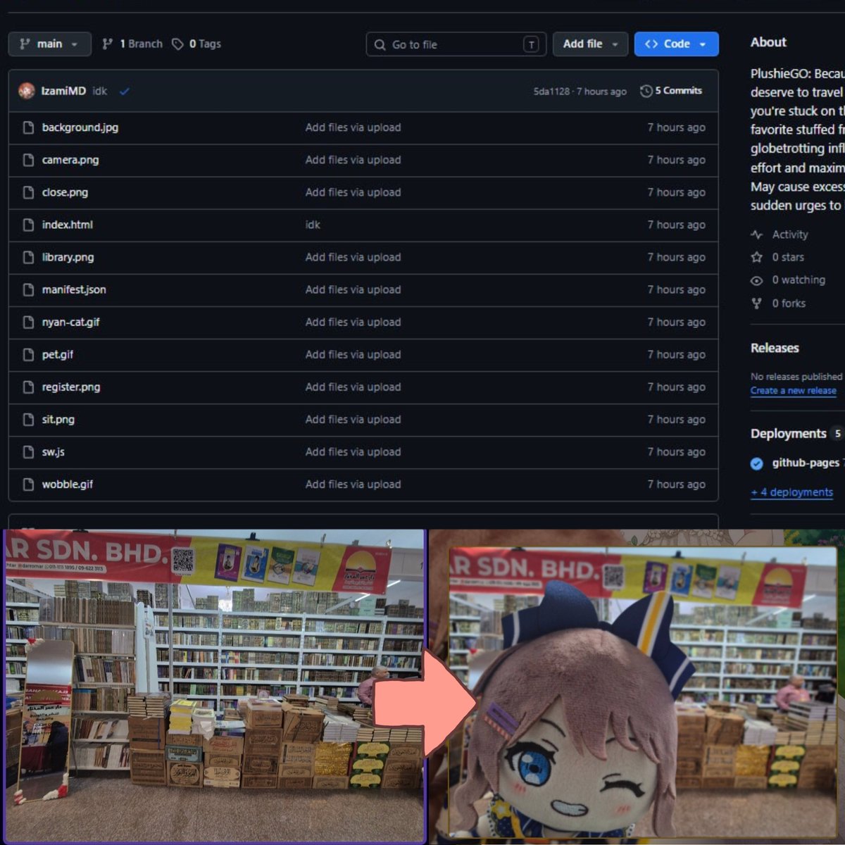 izami_md's tweet photo. I made a simple website so you can snap pics with your plushie if you forgot to bring it or even if you're too shy to bring them out!

https://t.co/secdPTN3zW https://t.co/ThNUKV9hyV