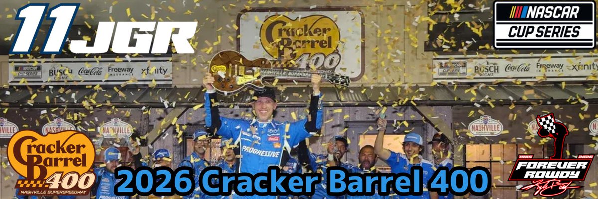 ChaseCommander9's tweet photo. Denny Hamlin wins the 2026 Cracker Barrel 400 at Nashville! @JoeGibbsRacing @NashvilleSuperS @dennyhamlin https://t.co/glIFWAAatV