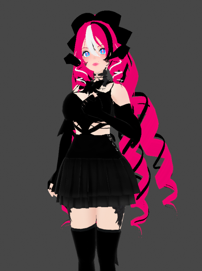 aldeiphry's tweet photo. ..... 
what if.....
what if I make....
this my main model????
Pink and black aura aldei???? 

SHE'S SOOOOOO CUUUUUUUUTE!!!!!!
🩷🩷🩷

But seriously, should I???? 
If you all like it, please let me know!
My stream setup is going to be black and pink, so this would fit me well >.< https://t.co/59BJ4TjS4O