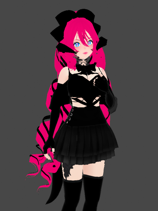 aldeiphry's tweet photo. ..... 
what if.....
what if I make....
this my main model????
Pink and black aura aldei???? 

SHE'S SOOOOOO CUUUUUUUUTE!!!!!!
🩷🩷🩷

But seriously, should I???? 
If you all like it, please let me know!
My stream setup is going to be black and pink, so this would fit me well >.< https://t.co/59BJ4TjS4O