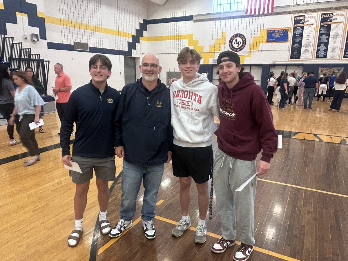 AP_Athletics's tweet photo. Today was a great day to be a Golden Knight as we celebrated the college commitments of our senior class. 
#WinnersInThe3Cs
#AP_EveryStudentEveryDay https://t.co/7MerVKUZH4