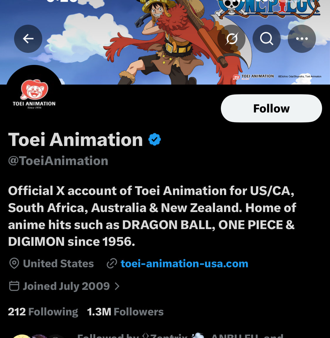 a5tnw's tweet photo. @king_sinbad_707 @fermini111 الحساب الرسمي لشركة توي أنيميشن في الولايات المتحدة كندا وجنوب إفريقيا وأستراليا ونيوزيلندا
ومعه مليون ونص
بس برضو مايمثل توي الذي يدار من اليابان 
بحجه انه مو من اليابان يعني مب رسمي
يرجال رح اضحك على نفسك
دراغون ون بيس شواذ كلهم https://t.co/ZDoQjULsM7