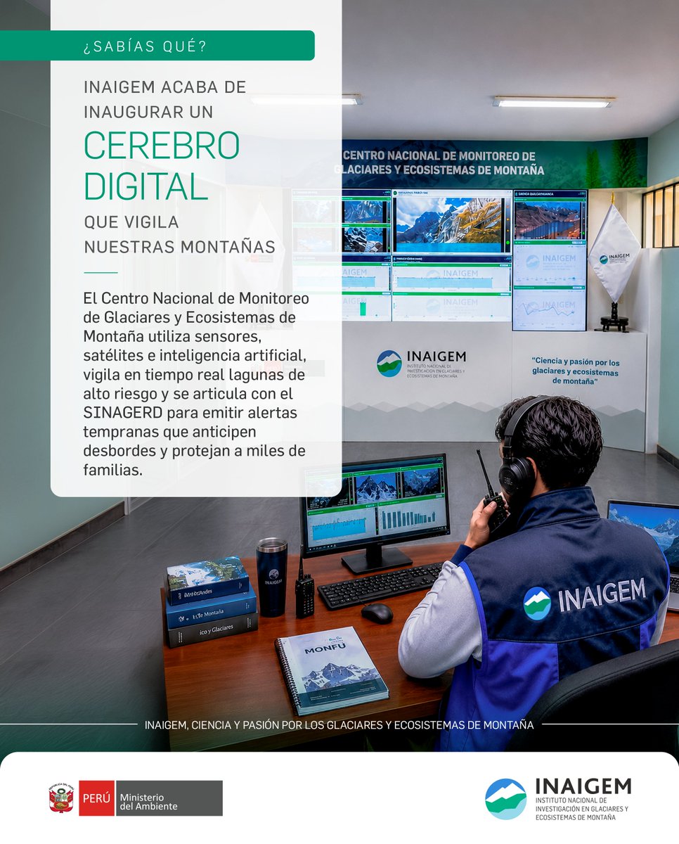 InaigemPeru's tweet photo. 🔵#DatoINAIGEM | El cambio climático no se detiene, y el retroceso de nuestros glaciares es una realidad que nos exige actuar con rapidez.
------------------------------------------------
#INAIGEM #CENMGEM https://t.co/jakQ1Zb30C