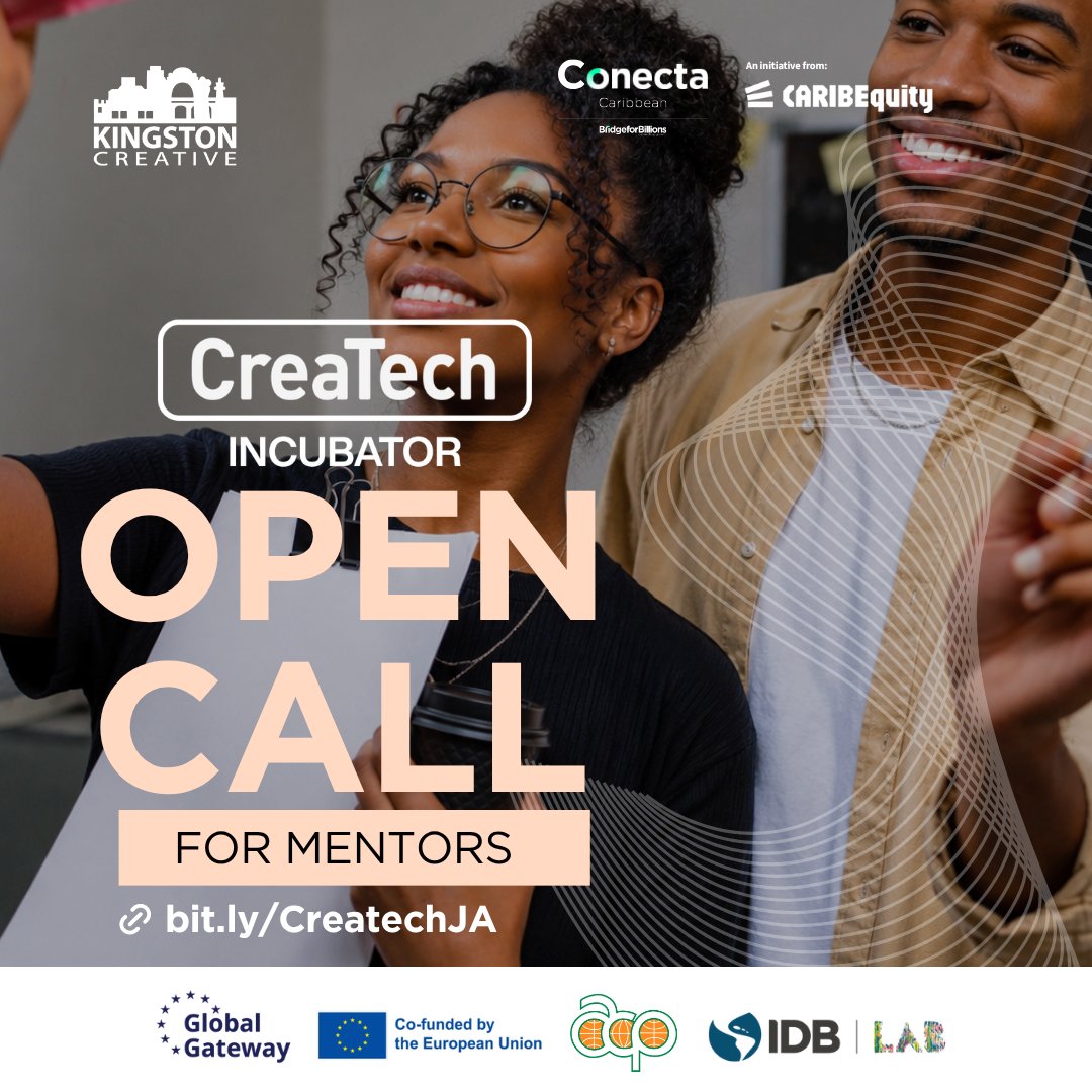 kgncreative's tweet photo. 1/2 If you are an early stage creative entrepreneur or a in Jamaica, this incubation programme is designed to help you grow your venture through mentorship, training, funding and ecosystem support. Applications Now Open for Mentors &amp; Entrepreneurs! https://t.co/QbwqCQjqnV
