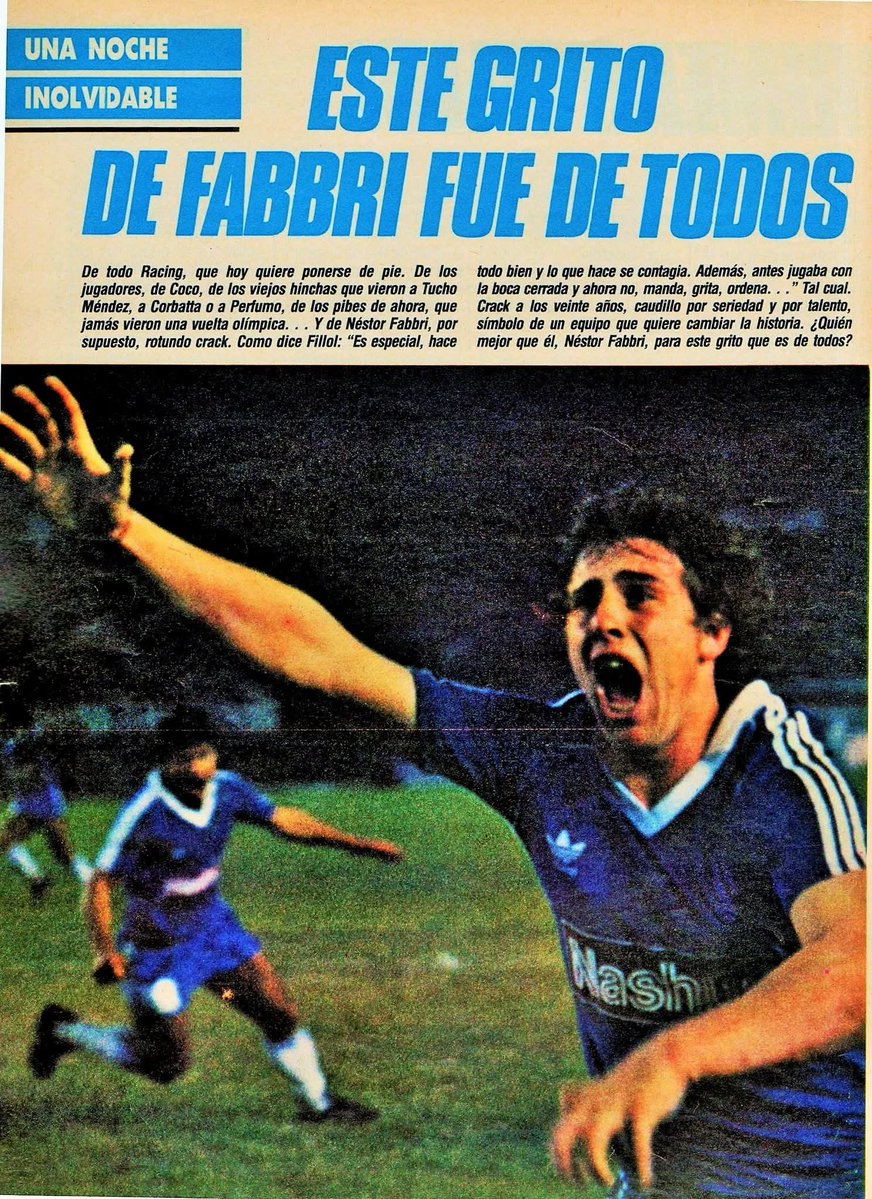 PCioccale's tweet photo. El 1/6/1988 hace 38 años con gol de cabeza de #NéstorFabbri , en el Estadio Monumental de Nuñez. El local @RiverPlate empataba con @RacingClub 1 a 1 y @LaAcade
era finalista de la #Supercopa .
Fabbri y @ubaldofillol clave del partido .
@sebafillol @Alfio_Basile @RacingClubRetro https://t.co/vUVm3910Gd