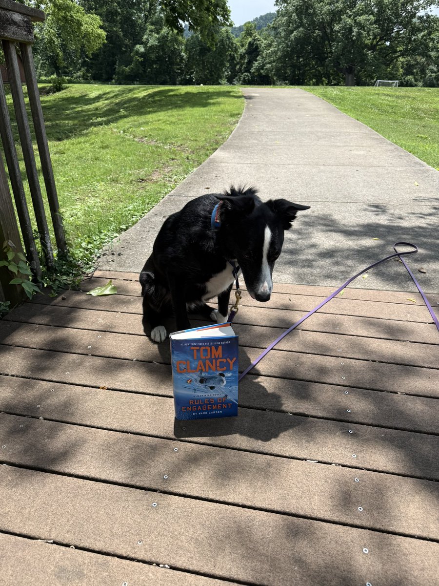 dawn_alcorn's tweet photo. Clark reminding you to get Ward’s new Tom Clancy Rules of Engagement! @wardlarsen #wardlarsenbooks #tomclancy #read https://t.co/yhqzJDd1pS