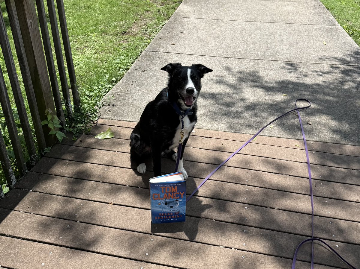 dawn_alcorn's tweet photo. Clark reminding you to get Ward’s new Tom Clancy Rules of Engagement! @wardlarsen #wardlarsenbooks #tomclancy #read https://t.co/yhqzJDd1pS