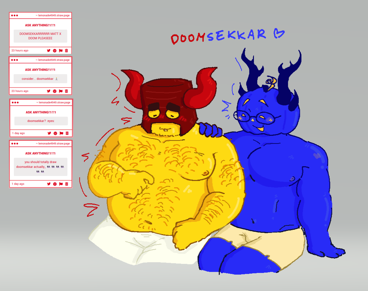 Lemonadeart49's tweet photo. #Doomsekkar #chud s cuz theyre so cute together :3 #doombringer #dusekkar #robloxadmins https://t.co/qqPOz90K5p