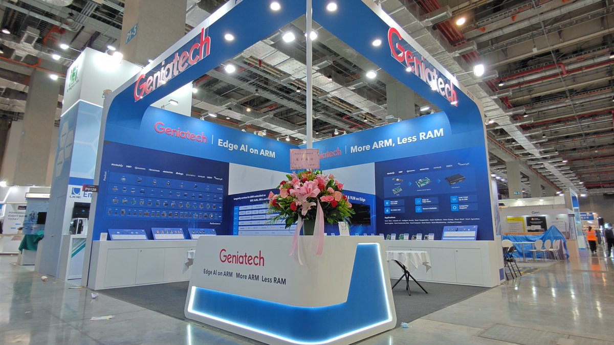 geniatechglobal's tweet photo. 📍Day 1 at #COMPUTEX2026
We're showcasing ARM-based Edge AI solutions that run where data is created.
🤖 On-device LLM &amp; VLM up to 35B
💰 No token cost
📡 No internet required
🏭 Industrial-grade deployment
Come see the future of AI at the edge.
#EdgeAI #ARM #EmbeddedAI #LLM https://t.co/9n1DTdpnHd