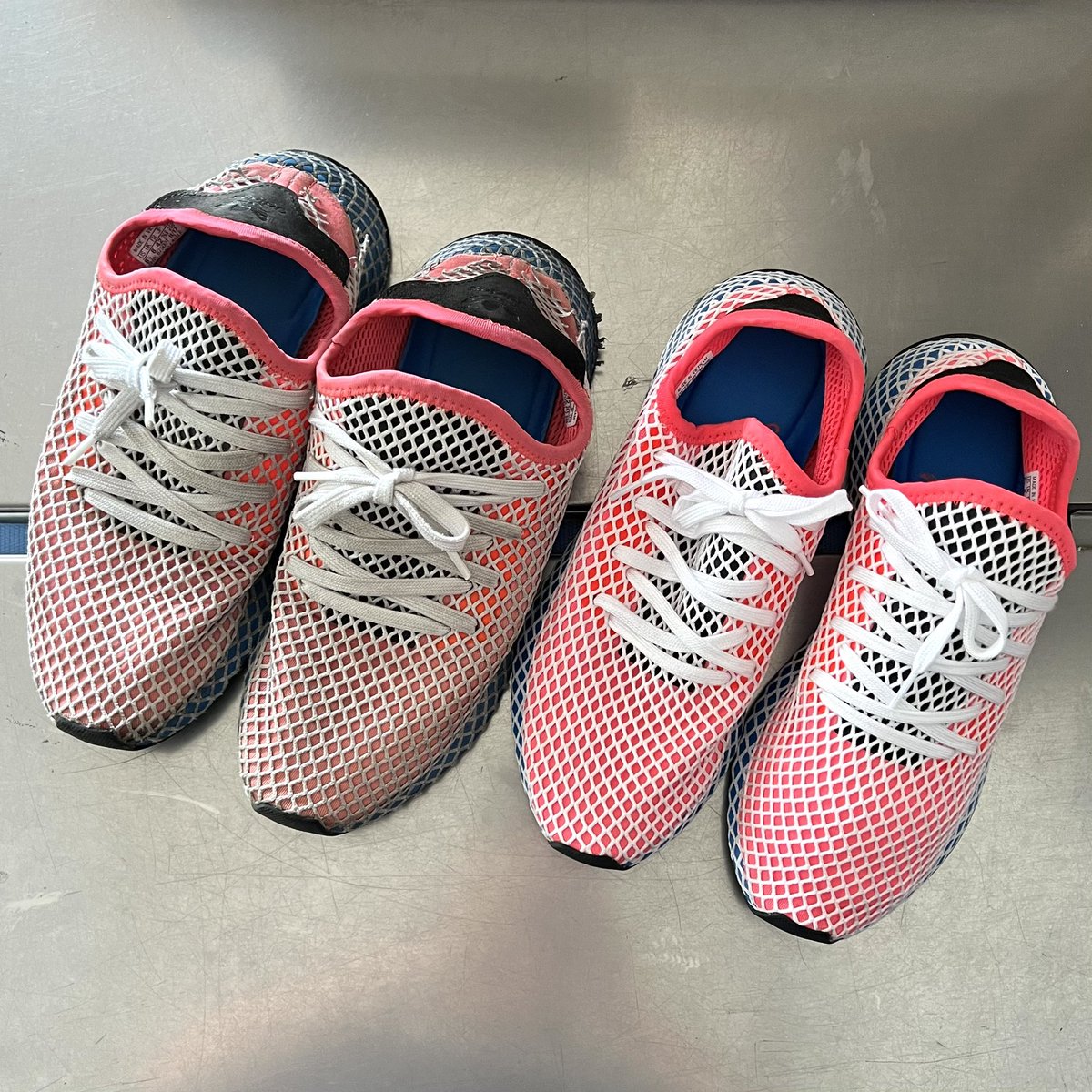 adidao1949_1970's tweet photo. 普段履き用でかなりくたびれたDEERUPT RUNNER💦
同じカラー・マイサイズの超美品を見つけたので入れ替え🔁
#adidas
#adidasOriginals
#DEERUPTRUNNER https://t.co/BsdMUQkYYU