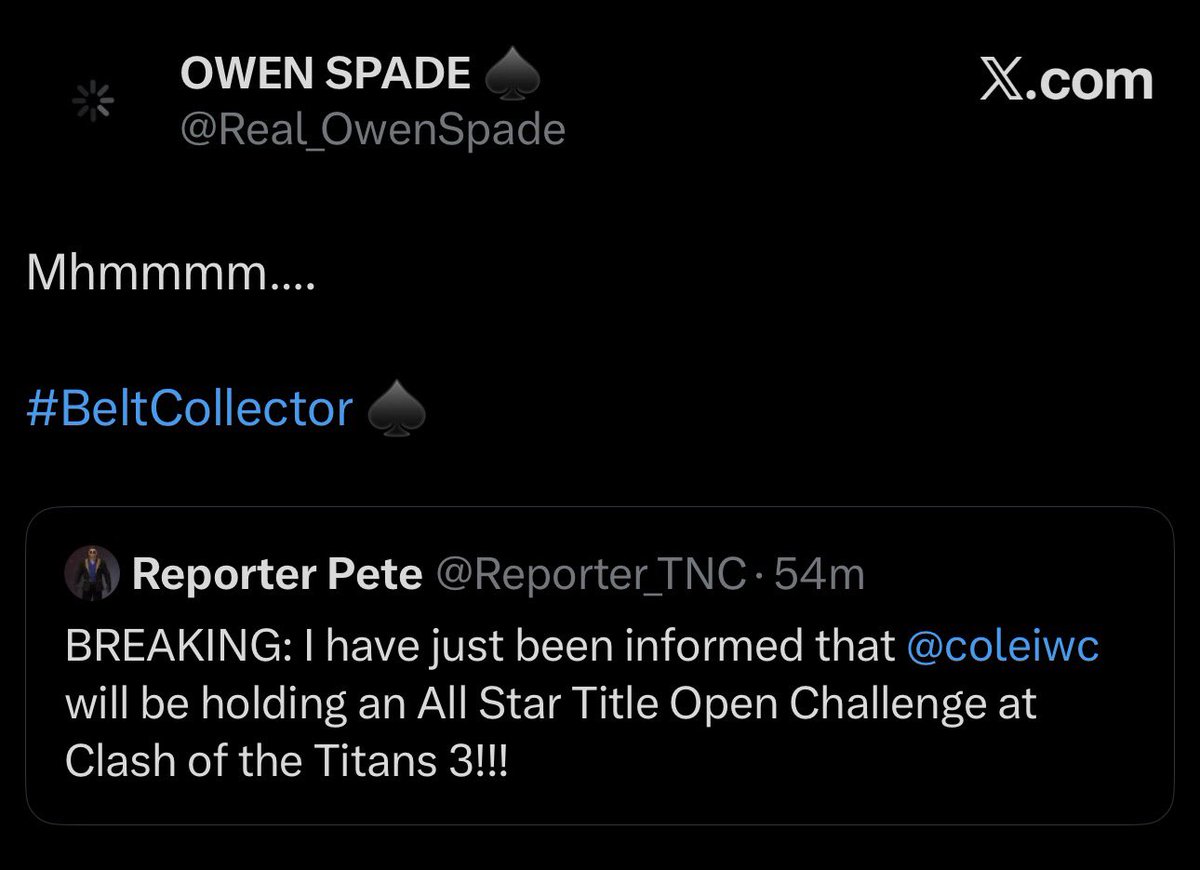 coleiwc's tweet photo. @Real_OwenSpade Try again buffering gimmick freak https://t.co/txi1pKrMel