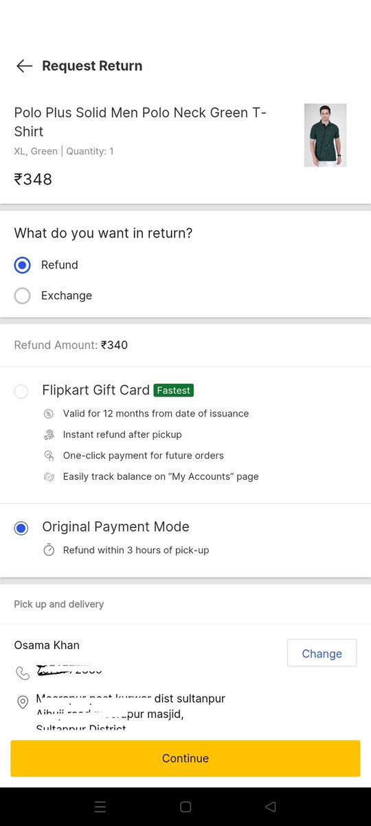 okhan4642's tweet photo. Very disappointed with @Flipkart! Ek toh product size ya quality issue ki wajah se return karo, upar se aap ₹8 'Return Fee' kaat rahe ho? Item price ₹348 tha aur refund sirf ₹340 mil raha hai . This is unfair to loyal customers. #Flipkart #BadService #CustomerFirst https://t.co/4f5Z5IKqFz