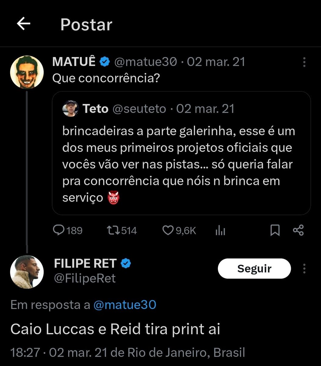 brunothesir's tweet photo. filipe ret pedindo p matuê tirar print https://t.co/3jT0cvkYLD