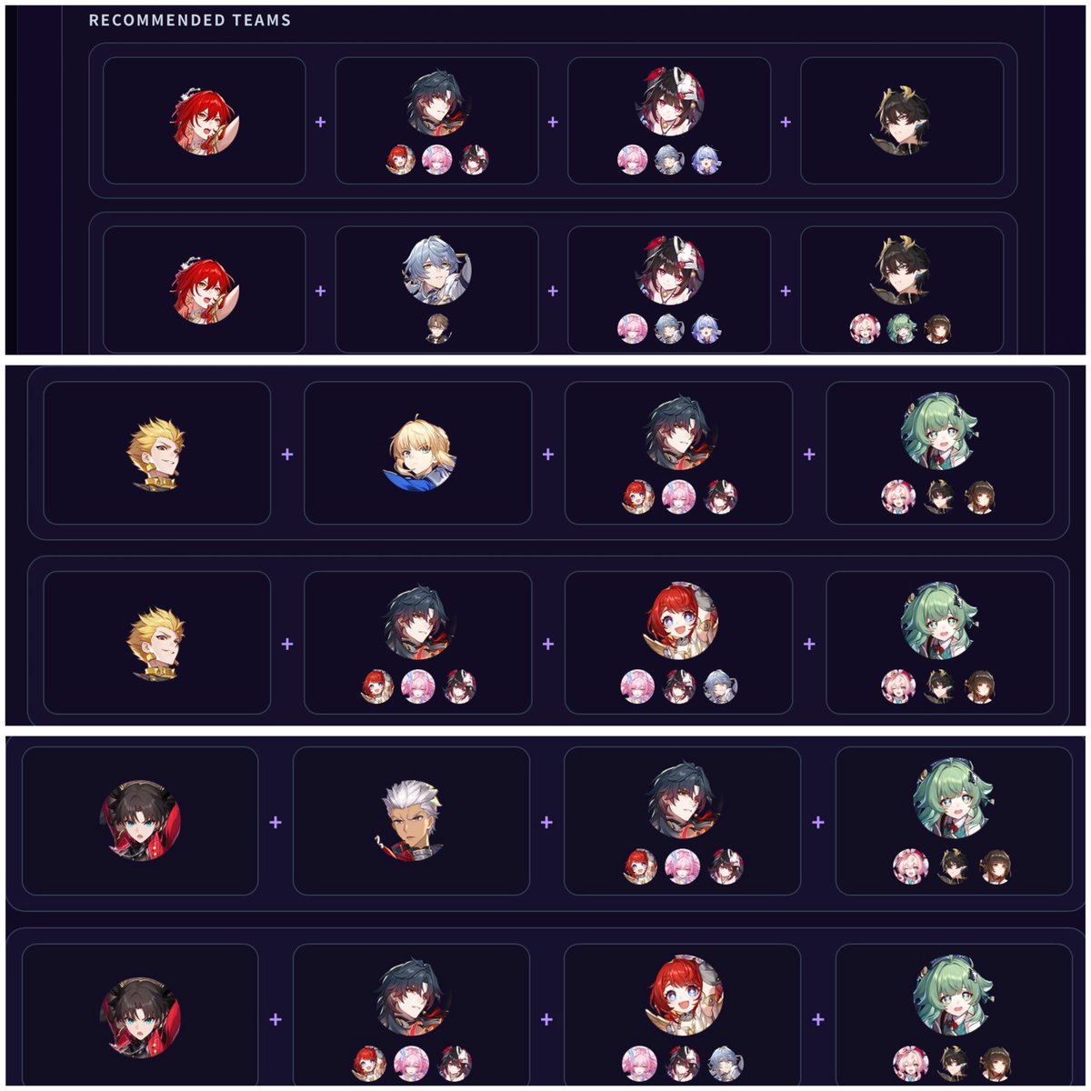 AraYuannn's tweet photo. // HSR 4.4 leaks

If you need convincing to pull for mortenax blade, all the 3 new limited 5 stars (himeko nova, rin and gilgamesh) recommended teams has blade and he’s especially not swappable with the fate characters https://t.co/3wjaJt1c2U