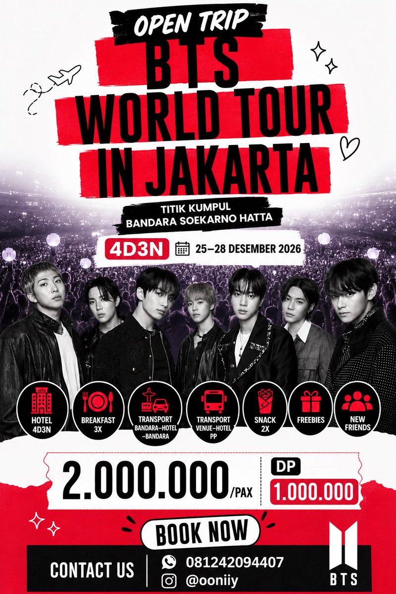ooniiiy's tweet photo. Tes ombak dulu, mana tau army makassar atau army sulawesi manapun soalnya titik kumpul ada di bandara CGK, ada yang mau join kalau tiketnya secured nanti *aamiin🙏🏻* dm aku atau wa aja yah 🫶 https://t.co/4SiuPKwwnE