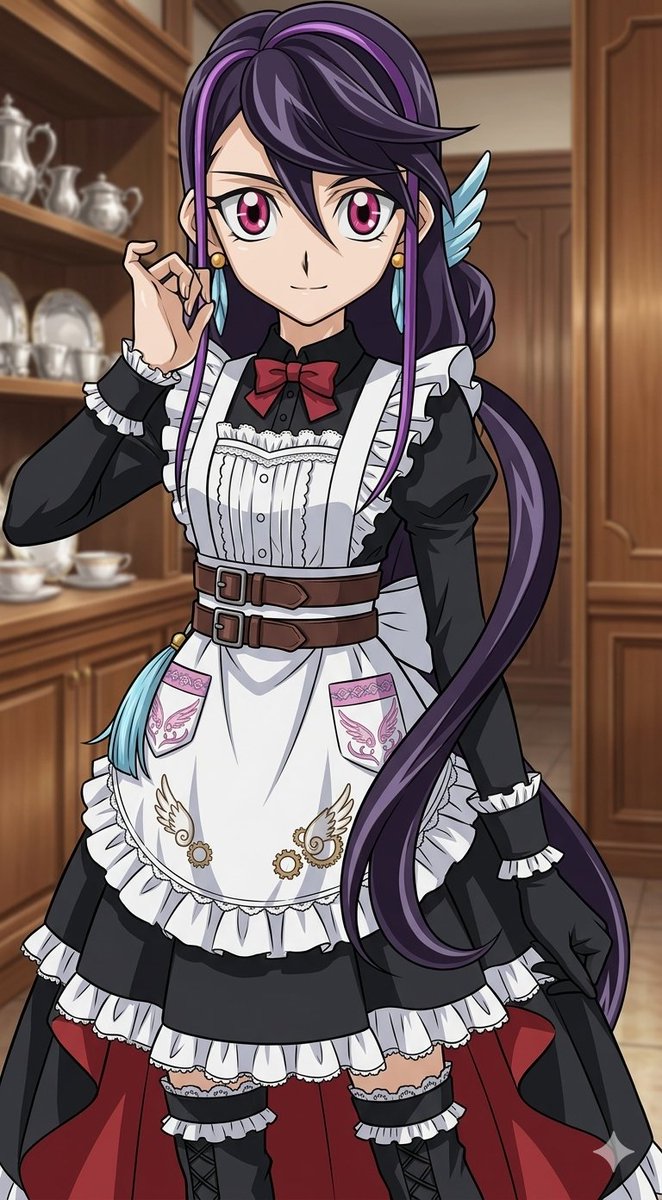 YellowFlash1986's tweet photo. Who here agrees with me that the Bracelet Girls from Yu-Gi-Oh! Arc V should have dressed in maid uniforms based off of their home dimensions, and each time they take damage they lose a piece of clothing until their left in just their bra and panties when their life points hit 0? https://t.co/OtYslLlLqB