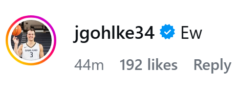 rarerookies's tweet photo. Jack Gohlke reacts to Milan Momcilovic committing to Kentucky. https://t.co/0gXNxZo1NI