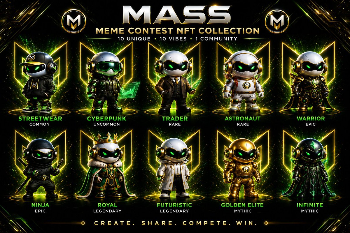 RibbitW3B's tweet photo. 10 characters. 10 vibes. 1 unstoppable community.
The MASS lineup isn't  an NFT collection 
it's a blueprint for every builder, trader, dreamer and innovator shaping the future. 
Different paths, same conviction
Different roles, one mission.🚀

United Community, Unending Growth✨ https://t.co/wXt8PvJ3n8
