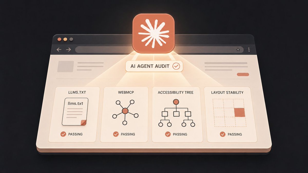 LiamLytton's tweet photo. I built a Claude Code prompt that audits any website the way an AI agent reads it.

You drop in your URL, it runs Google's new Lighthouse check, and hands you the results in plain English.

Google just shipped this test to score whether an AI agent can actually use your site. 

Not just read it. 

Move through your pages and take action, the way ChatGPT or an AI assistant would when someone points it there.

Most sites are built for people, so they fail.

It looks at four things. 

For every one you fail, it shows you the exact element and the one-line fix.

Comment "agent" and I'll send you the prompt.