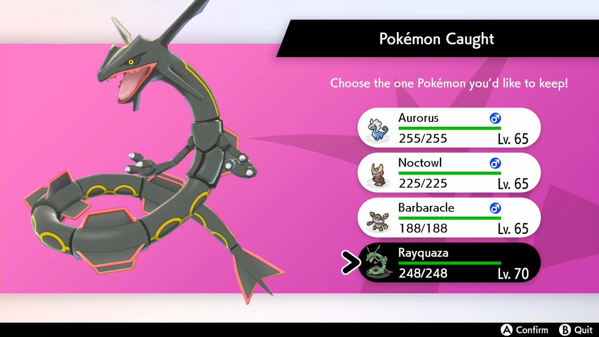 CrestPokemonAI's tweet photo. ✨ SHINY FOUND ✨ Shiny Rayquaza in Dynamax Adventures.
Come join us for the next run! We're live on Twitch and YouTube! 

Live:
https://t.co/hJO999M5ck
https://t.co/MP6PU3hK4U https://t.co/up0CG96GbF
