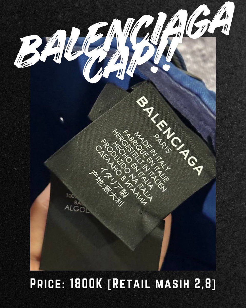 AndreSoehlim's tweet photo. Balenciaga Cap

Kelengkapan: Cap Only
Sdh Pernah Re-Color
Harga: 1800k
Retail Price: 2800k https://t.co/GFgC16NmPg