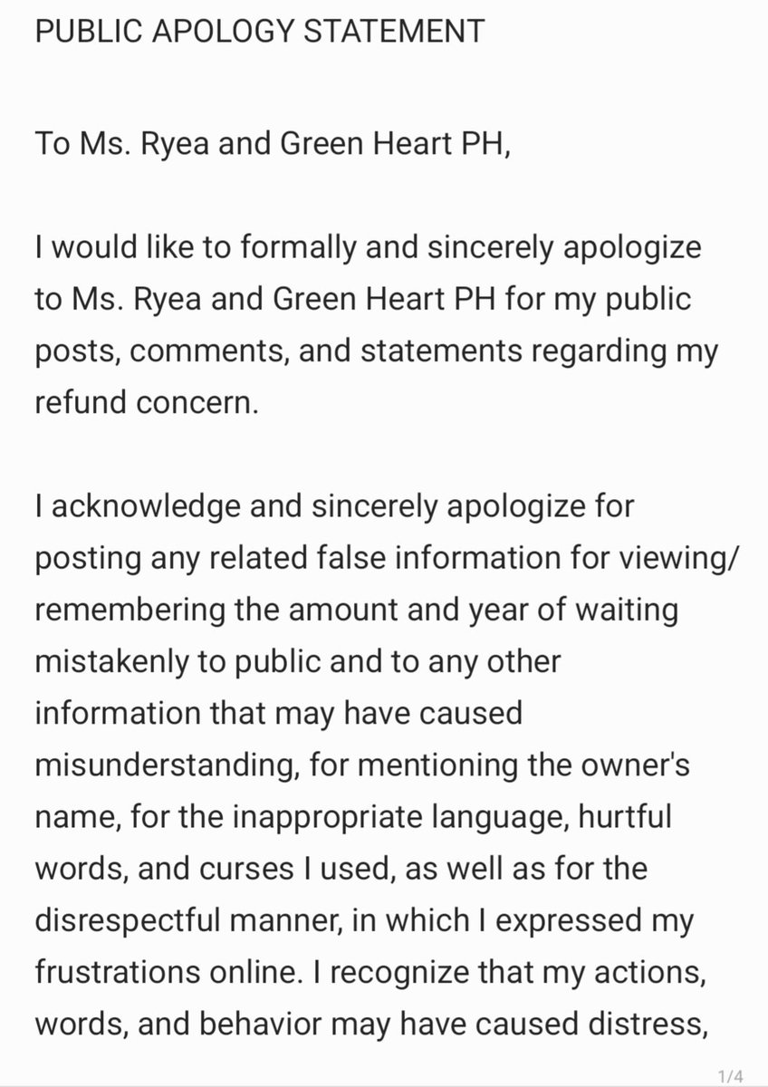 JgraceCastro's tweet photo. Post ahead:  Apology statement.
Take time to read.

@GreenHeartPH https://t.co/3HGVMUkdDc
