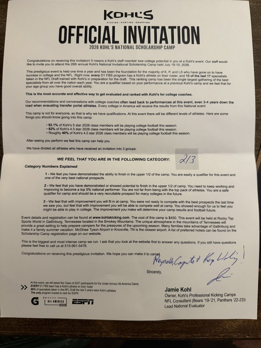 Wallace2030K's tweet photo. Excited to earn an invitation to the Kohl’s scholarship camp! Ready to put in the work! 💯 https://t.co/wjKQcGvuZw