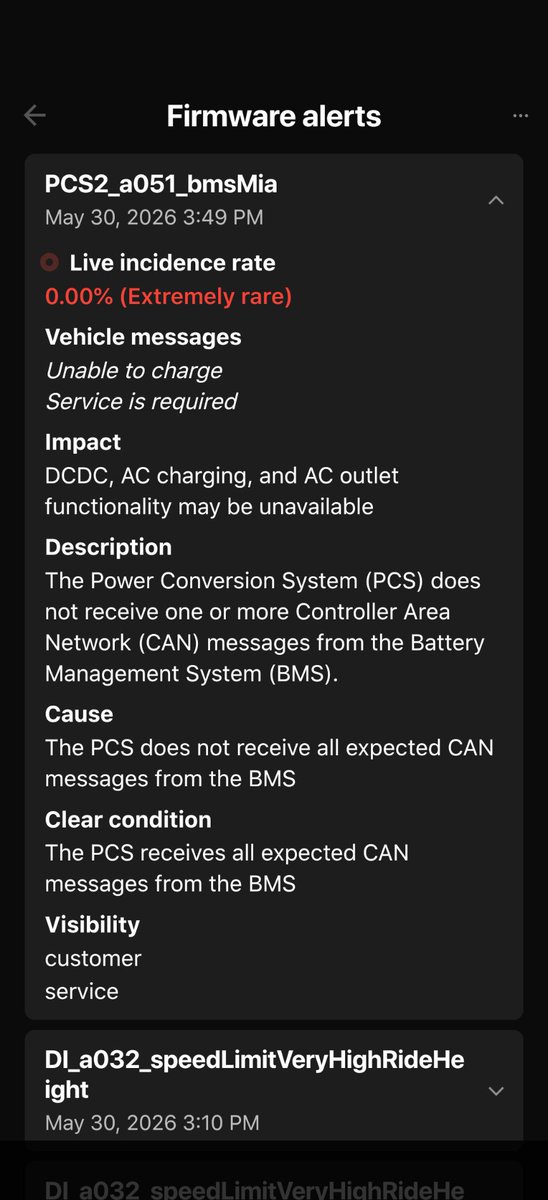 RidgesPhoto's tweet photo. @TesLatino I've got the new PCS and can charge fine but have the same code as you.  Tesla service is going to look at it again. https://t.co/JyQmEhX8H2