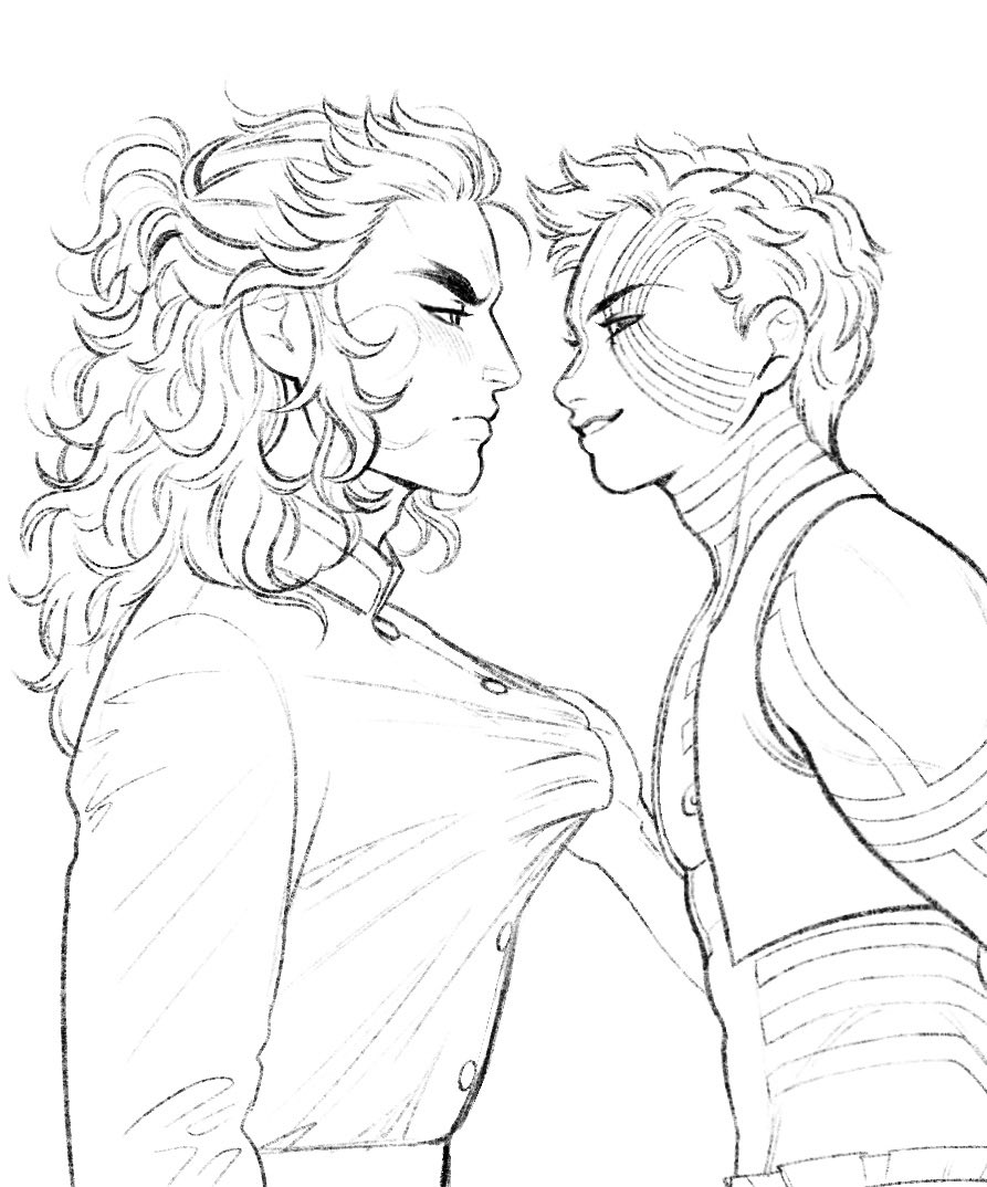 rtistnic's tweet photo. MY SKETCH FOR AN ART TRADE WITH @afkumr2 eeeee I genuinely can’t remember the last time I did an art trade this is so exciting 
#renkaza #akaren #art #kny #demonslayer https://t.co/xsNN1qAbH5