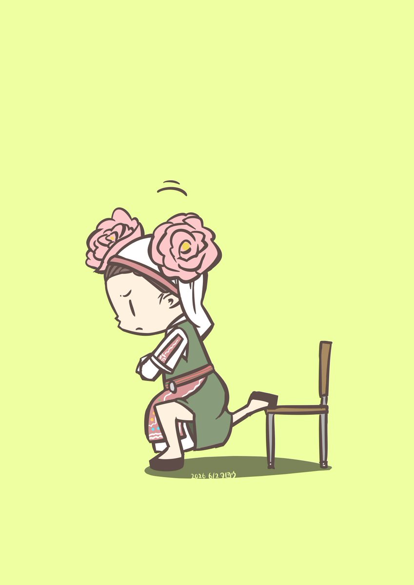 「6/2 ブルガリアンスクワット中のブルガリアンローズさん #ローズの日 #Dai」|タロウ@一日一絵のイラスト