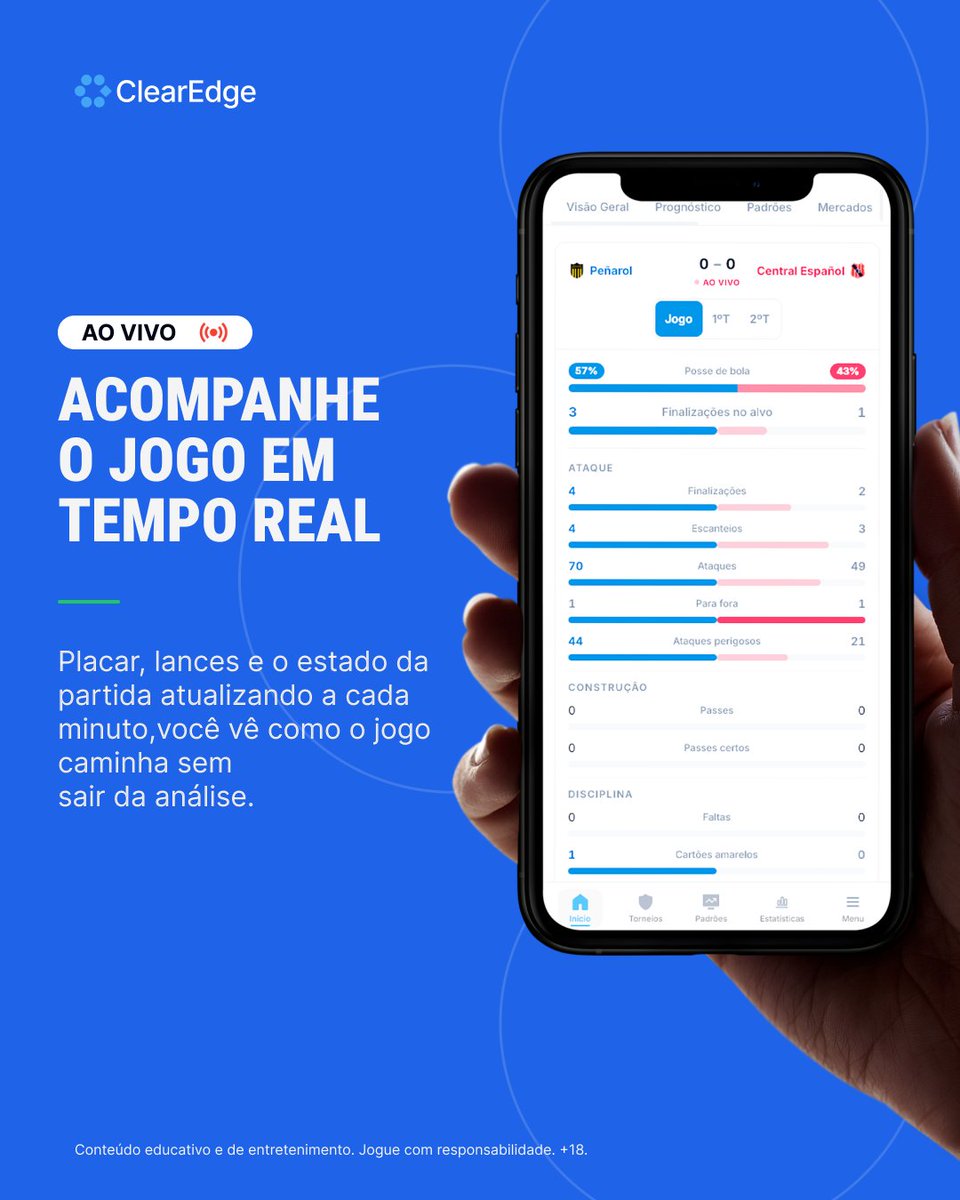 ClearEdgeApp's tweet photo. Não é mais só NBA. Agora você tem o jogo inteiro num lugar só: linhas ao vivo, prognóstico antes da bola rolar, trends de cada time, comparação de casas e a Central de Linhas mostrando o preço se mexer em tempo real.  Tudo o que você precisa pra analisar a partida com clareza, da estreia à final da Copa do Mundo 2026.  Arrasta pro lado pra ver o que entrou.