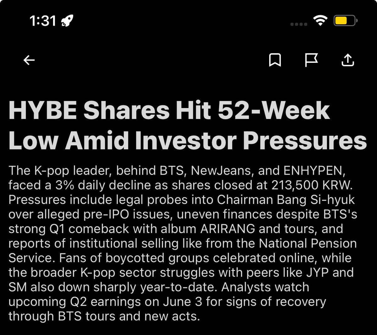 rawr_riki's tweet photo. "In simple terms, HYBE is done for"

HELL YES. https://t.co/wdjPiR5D7a