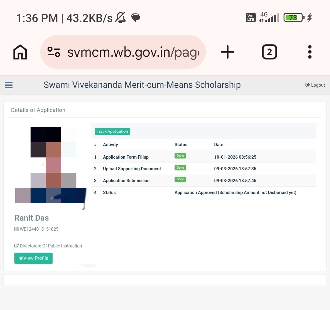ranit_05's tweet photo. Respected Hon'ble Chief Minister and members of the ruling party,I would like to bring to your attention that my svmcm scholarship has not been disbursed for more than 3 months. Many students depend on this financial assistance.Please resolve it ASAP. @SuvenduWB @BJP4Bengal https://t.co/RJb761ePbF