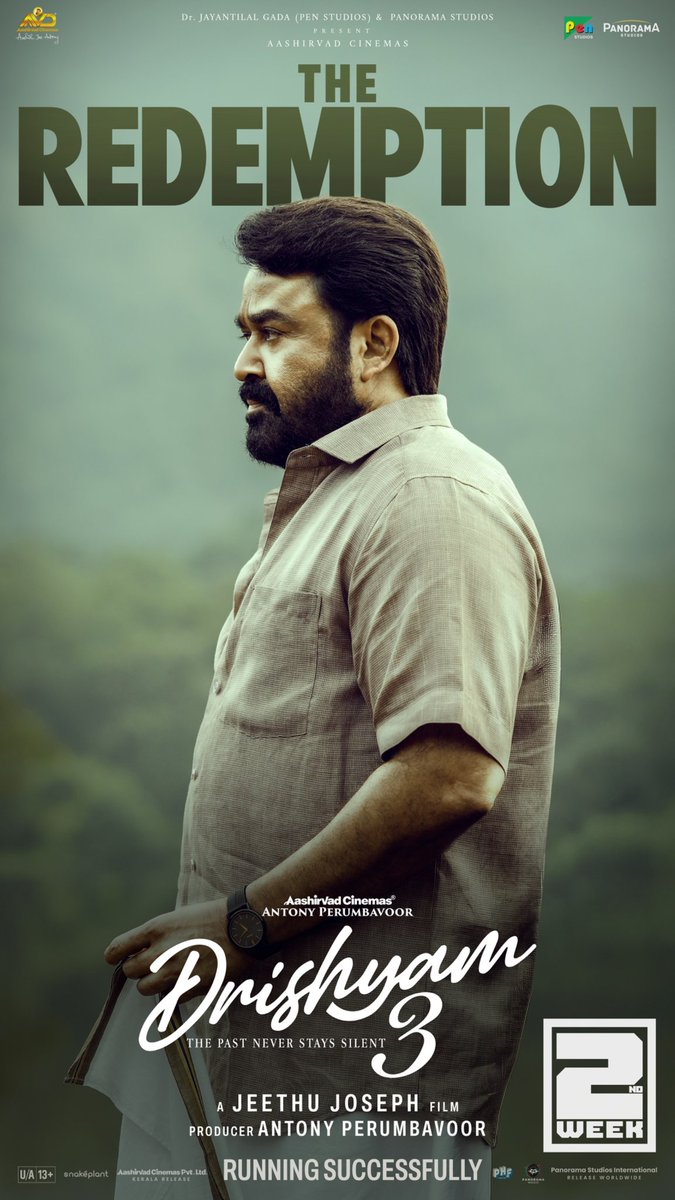 _adarshoff's tweet photo. A phenomenal run continues! 🔥

#Drishyam3 has crossed ₹100 crore in India and ₹224.7 crore worldwide!❤️

#Mohanlal https://t.co/cRL0q76C8r
