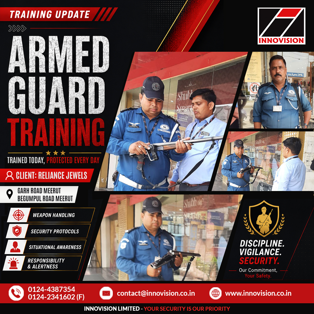 Innovision_Ltd's tweet photo. #ArmedGuardTraining | #RelianceJewels
Specialized training conducted across Aligarh, Meerut & Bulandshahr to strengthen weapon handling, security protocols, and operational readiness.
Trained Today. Protected Every Day.
#SecurityServices #InnovisionLimited #SecurityExcellence https://t.co/jQaMjy0YNk