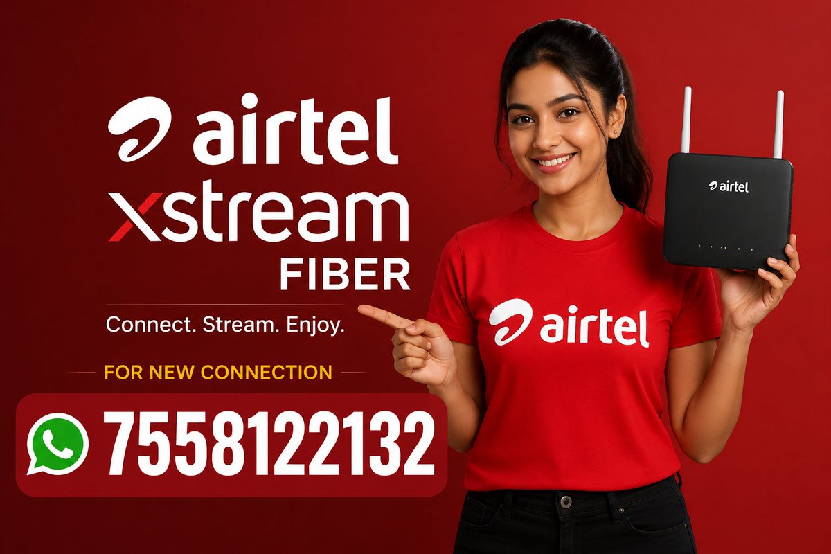 Airtelfibernet's tweet photo. Airtel Xstream Fiber New connection Booking 7558122132
#airtel #fiber #internet #wifi #tamilnadu https://t.co/MIZhkbERv6