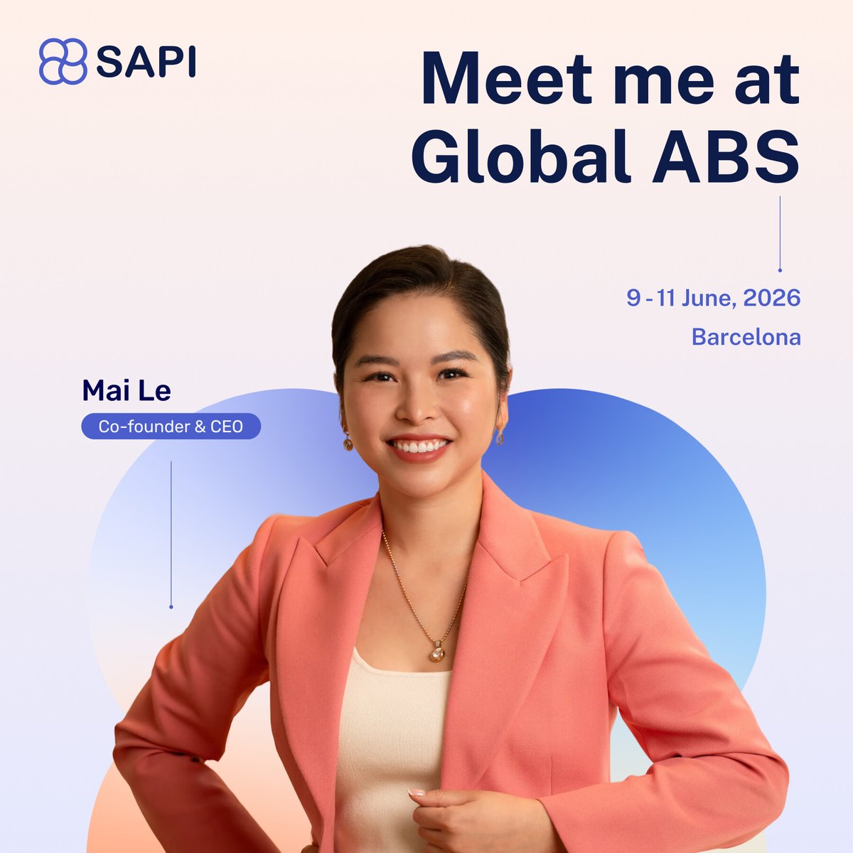 SAPIgroup's tweet photo. Barcelona bound! πͺπΈ
Our CEO, Mai Le, is heading to Global ABS 2026 to connect with the brightest minds in the structured finance ecosystem.
Want to talk innovation, capital, and collaboration on-site? Drop a DM to lock in a meet-up! π€
#GlobalABS #StructuredFinance #SAPI https://t.co/t4FXGn51qm