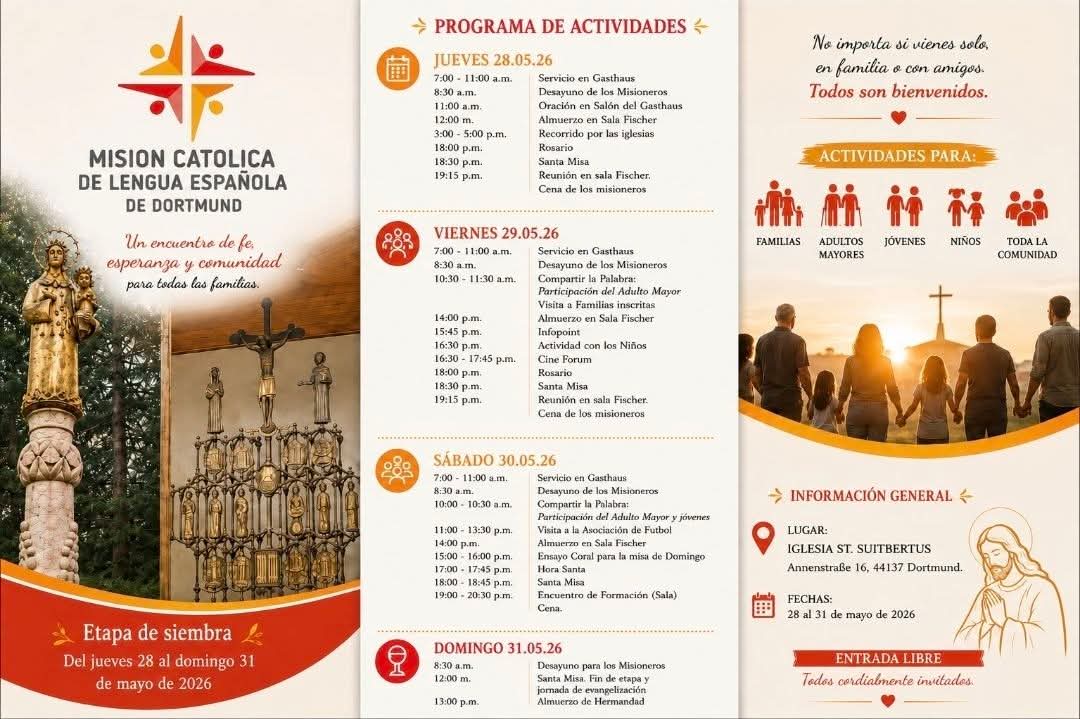EMVE2012's tweet photo. La semana pasada se ha desarrollado la Etapa de Siembra de la #Misión en la Comunidad católica de lengua española en Dortmund, Alemania, con diferentes actividades misioneras. https://t.co/7u0SOnvyCr