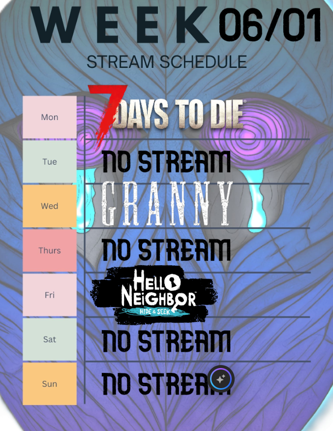 DPLAGUED_'s tweet photo. Weekly Livestream Update for 6/1/26
Mondays, Wednesdays & Fridays @ 11PM PST
Youtube- DPlagued
Twitch- DPlagued
#weeklyupdate #gaming #youtube #twitch #livestream #7daystodie #Granny #HelloNeighborHideandSeek #videopromo https://t.co/G35vimnf9l