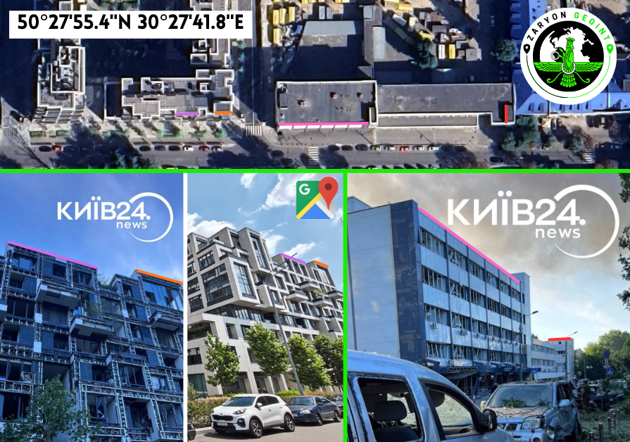 zarGEOINT's tweet photo. ➡️ Detailed geolocation:

🗺️ Kyiv [Київ], Kyiv Oblast, Ukraine
📍 Residential building: 50.46562, 30.46125
📍 Office premises: 50.46526, 30.46197

Link: https://t.co/99Fgz2yGiM

2/2 https://t.co/IaIxQzzhl0