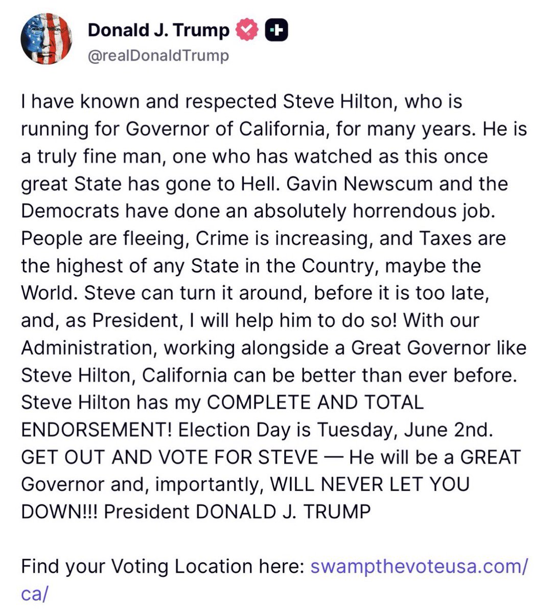 Steve Hilton For Governor tweet media