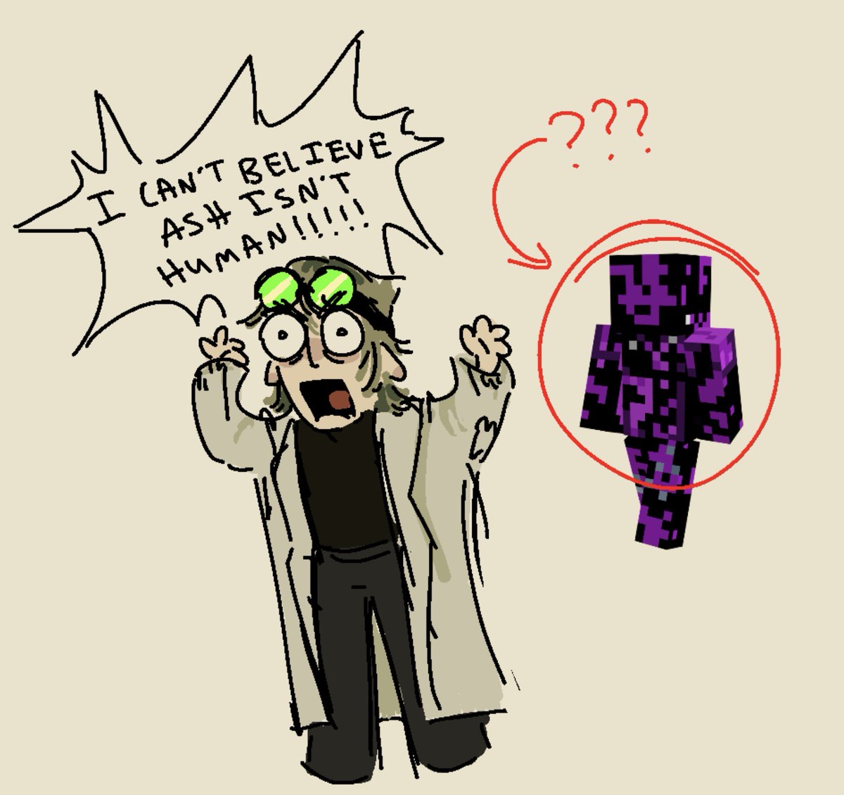 BeeLikesBees__'s tweet photo. it was so funny to me whenever multi was confused that ash isnt human whenever bro looks like THIS 😭😭😭😭

#QSMP2 #youngmultifanart #ashswag #qsmpfanart https://t.co/JBShrz0giD